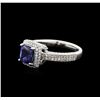 Image 1 : 14KT White Gold 1.41ct Tanzanite and Diamond Ring