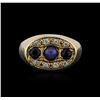 Image 2 : 18KT Yellow Gold 1.77ctw Sapphire and Diamond Ring