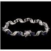 Image 2 : 6.84ctw Sapphire and Diamond Bracelet - 14KT White Gold
