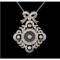 14KT White Gold 1.05ctw Diamond Pendant With Chain