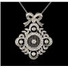 Image 1 : 14KT White Gold 1.05ctw Diamond Pendant With Chain