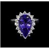 Image 2 : 4.98ct Tanzanite and Diamond Ring - 14KT White Gold