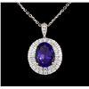 Image 2 : 14KT White Gold GIA Certified 17.92ct Tanzanite and Diamond Pendant With Chain