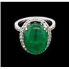 Image 2 : 7.07ct Emerald and Diamond Ring - 14KT White Gold