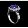 Image 4 : 3.91ct Tanzanite and Diamond Ring - 14KT White Gold