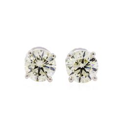 1.53ctw Diamond Stud Earrings - 14KT White Gold