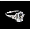 Image 1 : 2.03ct Aquamarine and Diamond Ring - 14KT White Gold