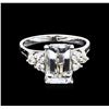 Image 2 : 2.03ct Aquamarine and Diamond Ring - 14KT White Gold