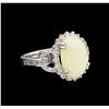 Image 1 : 3.28ct Opal and Diamond Ring - 14KT White Gold