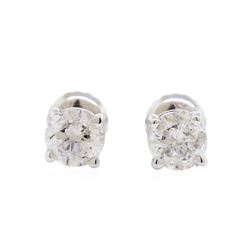 1.00ctw Diamond Stud Earrings - 14KT White Gold