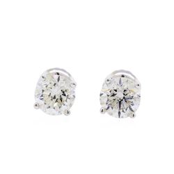 1.40ctw Diamond Stud Earrings - 14KT White Gold