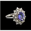 Image 1 : 2.43ct Tanzanite and Diamond Ring - 14KT White Gold