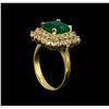 Image 3 : 3.15ct Emerald and Diamond Ring - 14KT Yellow Gold