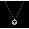 Image 1 : 14KT White Gold 2.04ctw Diamond Pendant With Chain