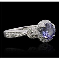 14KT White Gold 1.51ct Tanzanite and Diamond Ring