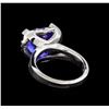 Image 3 : 6.60ctw Tanzanite and Diamond Ring - 14KT White Gold