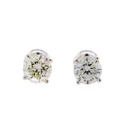 1.42ctw Diamond Stud Earrings - 14KT White Gold