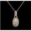 Image 1 : 1.16ctw Diamond Pendant With Chain - 14KT Yellow Gold