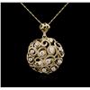 Image 1 : 14KT Yellow Gold 1.85ctw Diamond Pendant With Chain