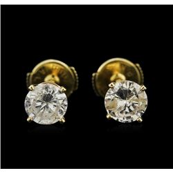 1.50ctw Diamond Stud Earrings - 14KT Yellow Gold