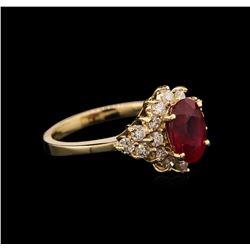 2.53ct Ruby and Diamond Ring - 14KT Yellow Gold