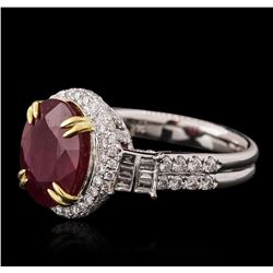 14KT Two-Tone Gold 5.44ct Ruby and Diamond Ring