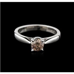 14KT White Gold 0.67ct Round Cut Fancy Brown Diamond Solitaire Ring