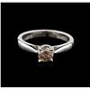 Image 1 : 14KT White Gold 0.67ct Round Cut Fancy Brown Diamond Solitaire Ring