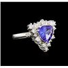 Image 1 : 2.10ct Tanzanite and Diamond Ring - 14KT White Gold