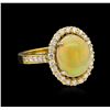 Image 1 : 2.10ct Opal and Diamond Ring - 14KT Yellow Gold