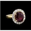 Image 1 : 6.58 Ruby and Diamond Ring - 14KT Yellow Gold