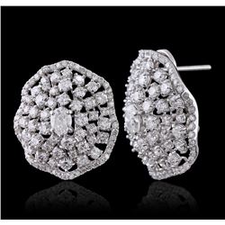 14KT White Gold 4.43ctw Diamond Earrings