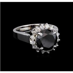 3.98ctw Black Diamond Ring - 14KT White Gold