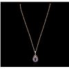 Image 2 : 14KT Rose Gold 1.99ct Tanzanite and Diamond Pendant With Chain