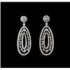 Image 1 : 3.21ctw Diamond Dangle Earrings - 14KT White Gold