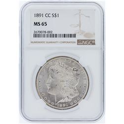 1891-CC NGC MS65 Morgan Silver Dollar