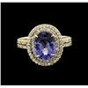 Image 1 : 14KT Yellow Gold 3.02ct Tanzanite and Diamond Ring