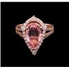 Image 1 : 2.27ct Pink Tourmaline and Diamond Ring - 14KT Rose Gold