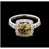 Image 2 : GIA Cert 2.92ctw Fancy Diamond Ring - 18KT White Gold