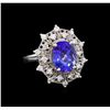 Image 1 : 4.75ct Tanzanite and Diamond Ring - 14KT White Gold