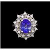 Image 2 : 4.75ct Tanzanite and Diamond Ring - 14KT White Gold