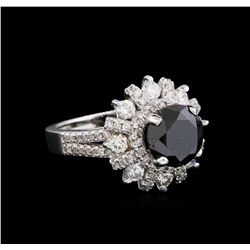 4.24ctw Fancy Black Diamond Ring - 14KT White Gold