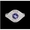 Image 2 : 0.90ct Tanzanite and Diamond Ring - 14KT White Gold