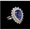 Image 1 : 5.15ct Tanzanite and Diamond Ring - 14KT White Gold