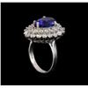Image 4 : 5.15ct Tanzanite and Diamond Ring - 14KT White Gold