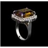 Image 4 : 11.52ct Ametrine Quartz and Diamond Ring - 14KT White Gold
