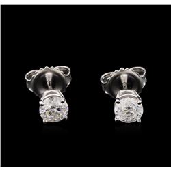 0.86ctw Diamond Solitaire Earrings - 14KT White Gold