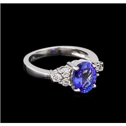 2.06ct Tanzanite and Diamond Ring - 14KT White Gold