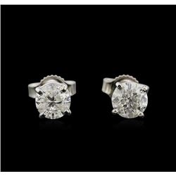 1.31ctw Diamond Stud Earrings - 14KT White Gold