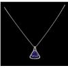 Image 2 : 6.74ct Tanzanite and Diamond Pendant - 14KT White Gold